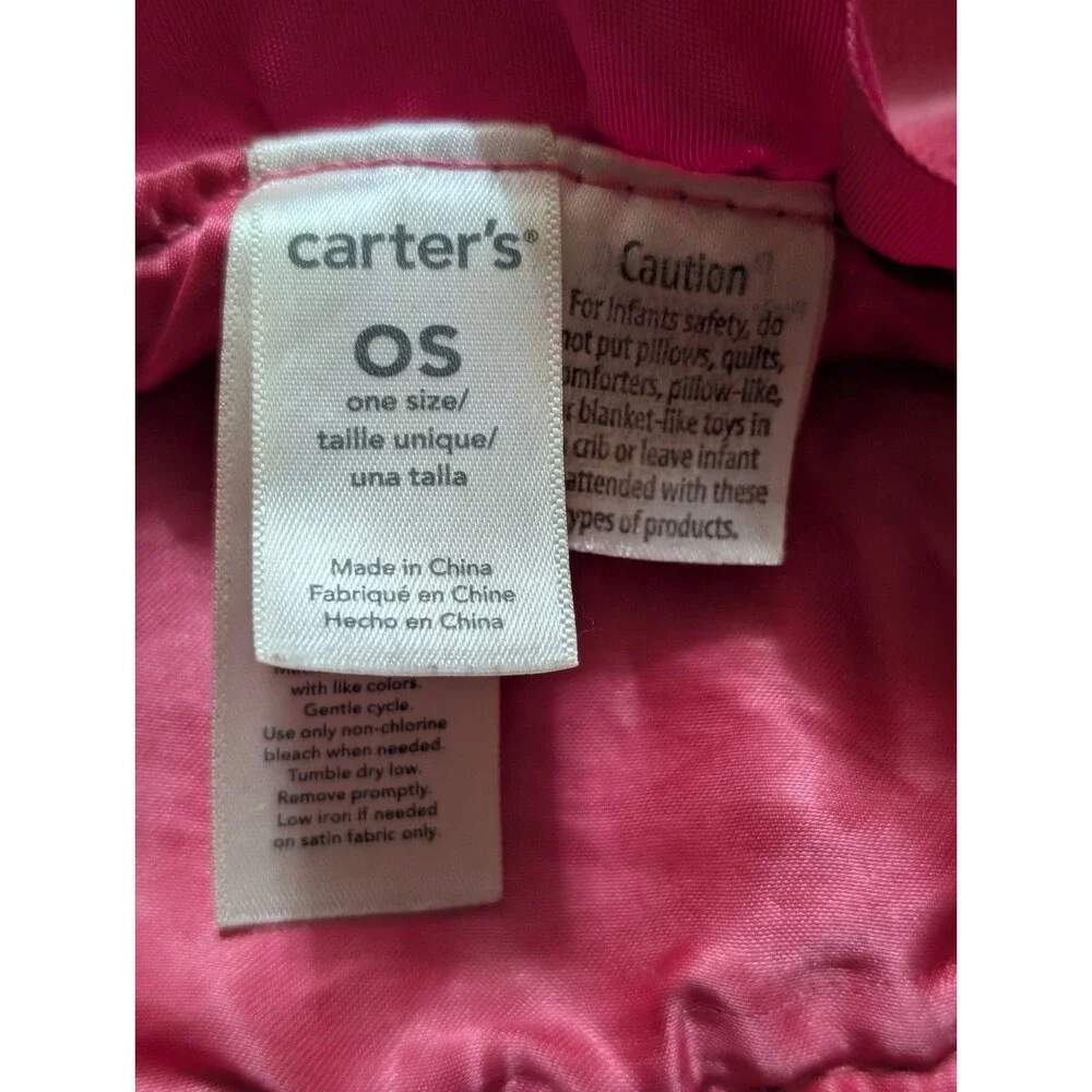 RETIRED 2014 Carter's Love You Girl Doll Lovey HTF Pink Satin Ruffle Blanket EUC